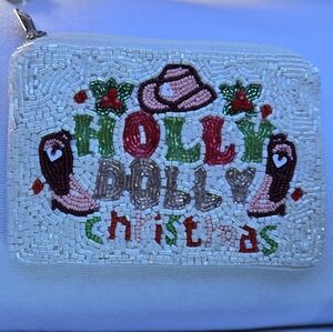 Christmas Beaded Coin Pouch